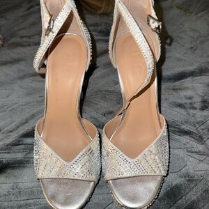INC International Concepts Women's Glittering Silver Heels
